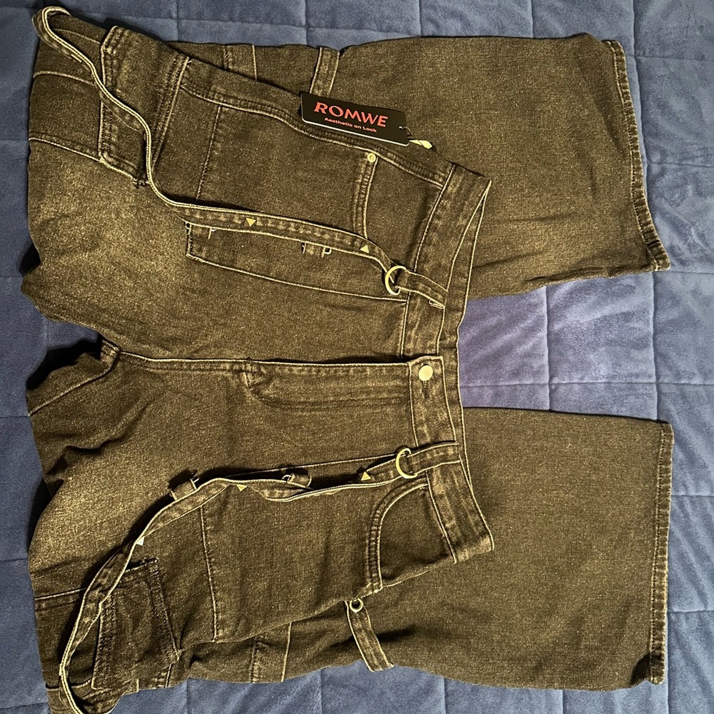ROMWE Dark Gray Denim Shorts